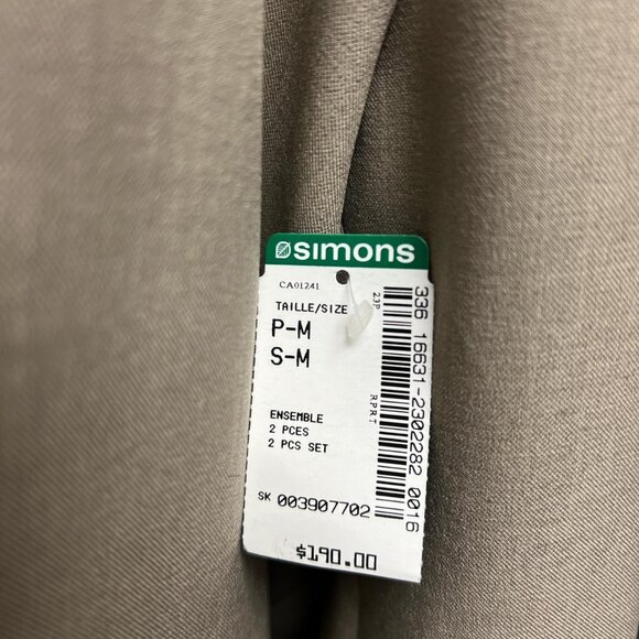 Tan And Cream Oversized April Blazer with belt - Picture 3 of 4